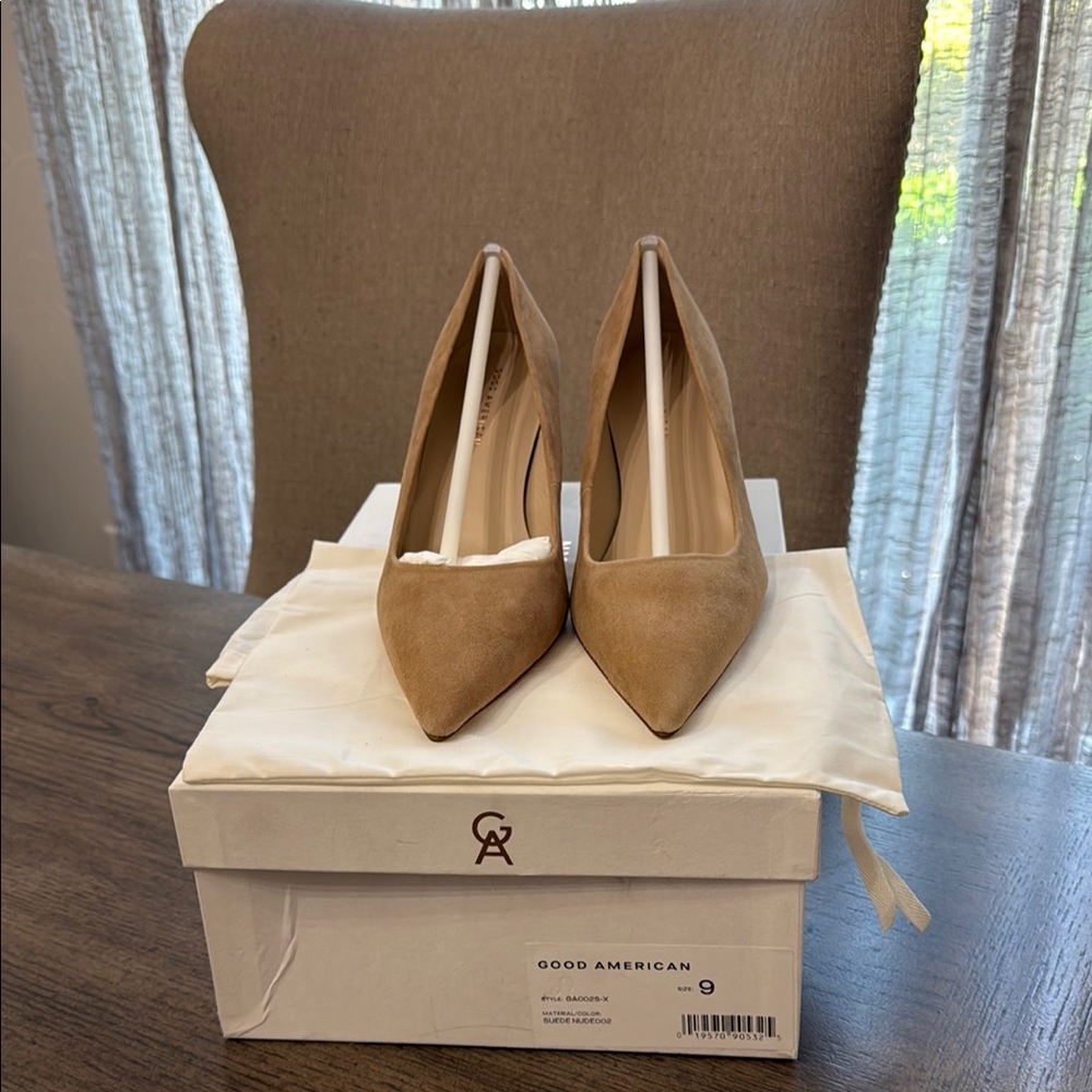 Good American Tan Stiletto Heels Classic Pumps